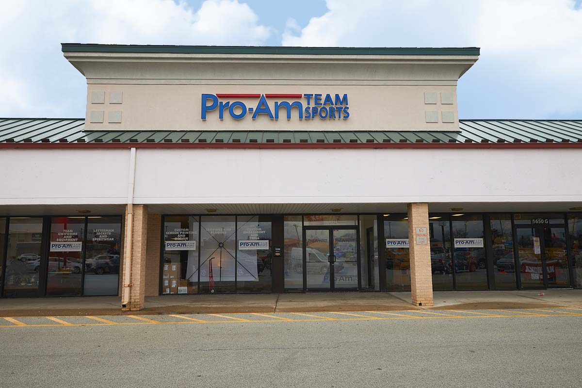 pro-am team sports retail storefront